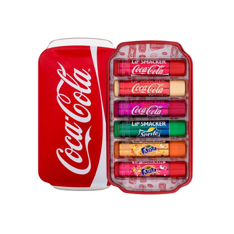 Lip Smacker Coca-Cola Lip Balm Set cadou Balsam de buze 6 x 4 g + Cutie metalica