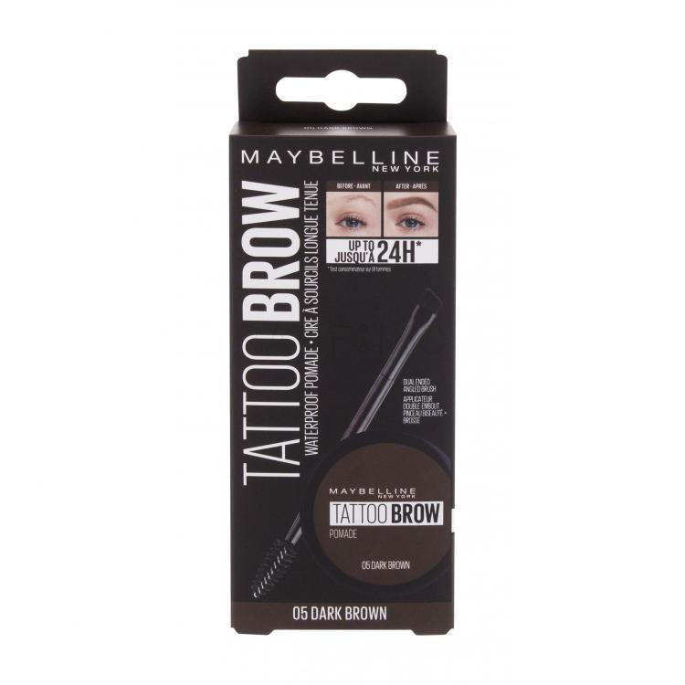 Maybelline Tattoo Brow Lasting Color Pomade Gel și ceară pentru femei 4 g Nuanţă 05 Dark Brown