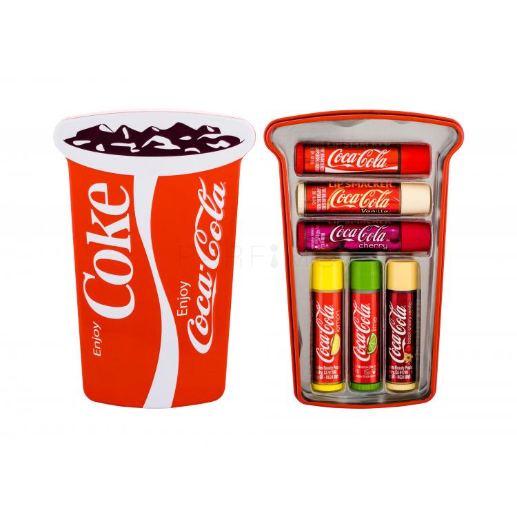 Lip Smacker Coca-Cola Lip Balm Set cadou Balsam de buze 6 x 4 g + Cutie metalica