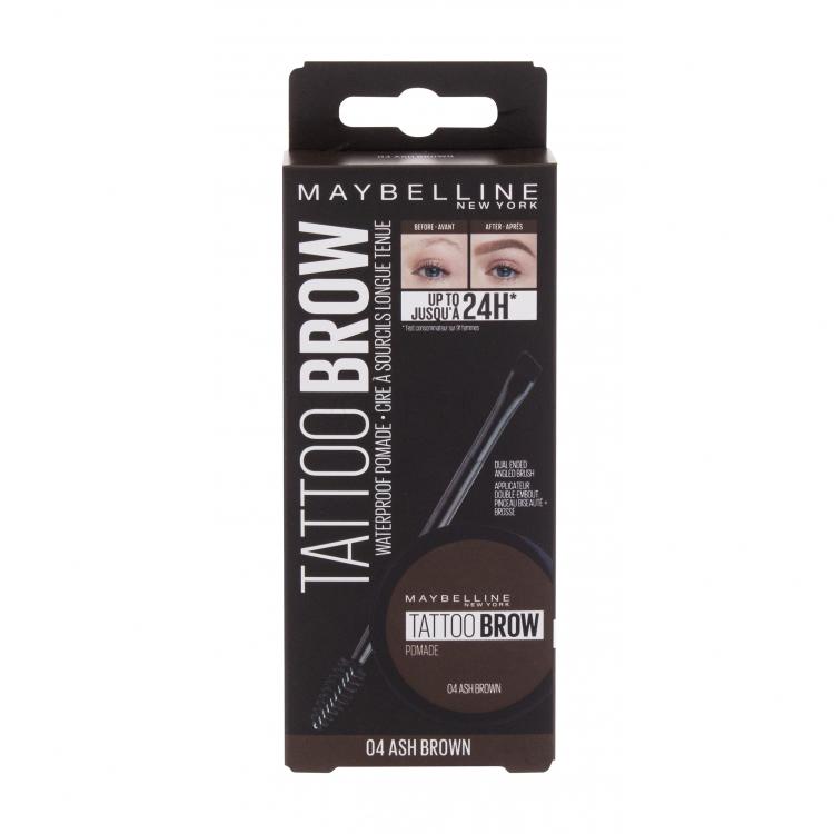 Maybelline Tattoo Brow Lasting Color Pomade Gel și ceară pentru femei 4 g Nuanţă 04 Ash Brown