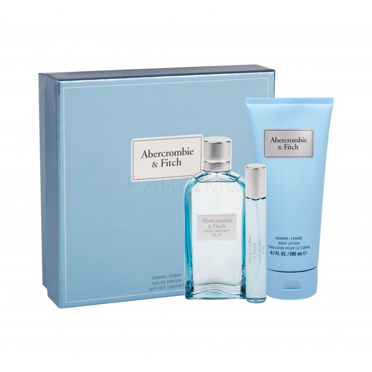 Abercrombie &amp; Fitch First Instinct Blue Set cadou Apa de parfum 100 ml + Apa de parfum 15 ml + Lapte de corp 200 ml