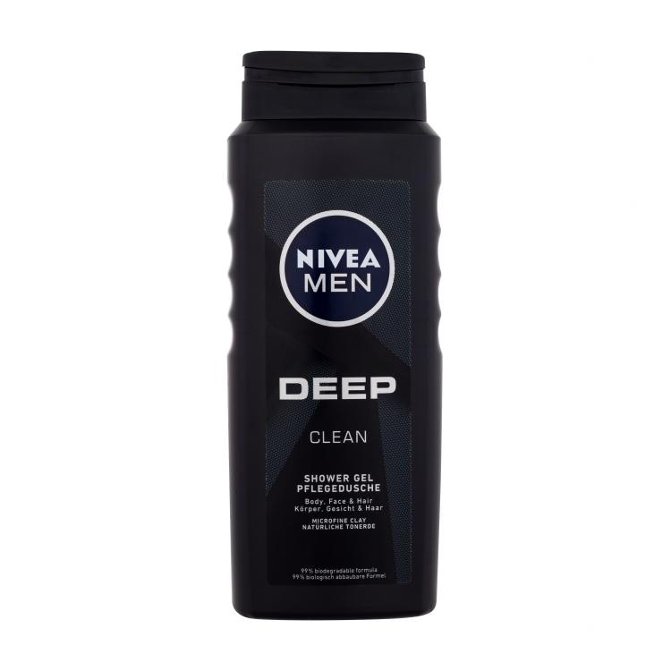 Nivea Men Deep Clean Body, Face &amp; Hair Gel de duș pentru bărbați 500 ml