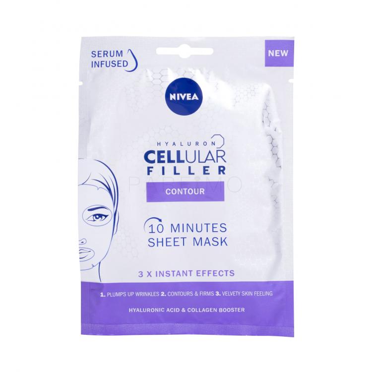 Nivea Hyaluron Cellular Filler 10 Minutes Sheet Mask Mască de față pentru femei 1 buc