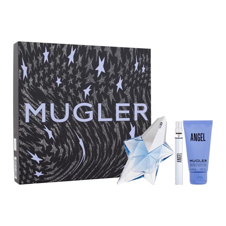 Mugler Angel Set cadou apă de parfum 50 ml + apă de parfum 10 ml + loțiune de corp 50 ml Reincarcabil