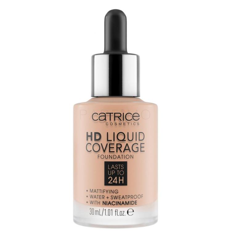 Catrice HD Liquid Coverage 24H Fond de ten pentru femei 30 ml Nuanţă 020 Rose Beige