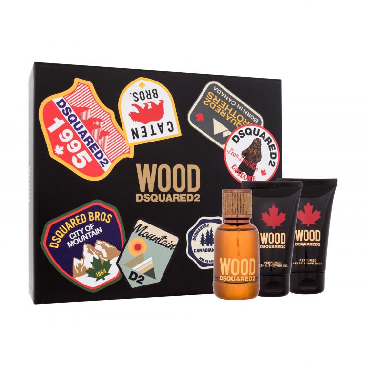 Dsquared2 Wood Set cadou edt 50 ml + balsam dupa barbierit 50 ml + gel de dus 50 ml