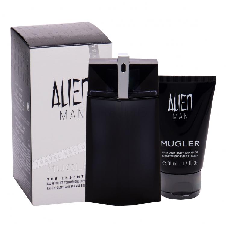 Mugler Alien Man Set cadou edt 100 ml + Gel de dus 50 ml Reincarcabil