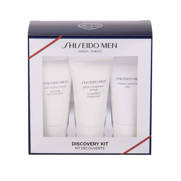 Shiseido MEN Hydro Master Gel Set cadou gel pentru ten Hydro Master Gel 30 ml + spuma de curatare Cleansing Foam 30 ml + exfoliant pentru ten Deep Cleansing Scrub 30 ml