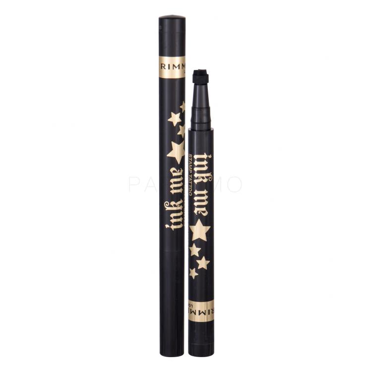 Rimmel London Ink Me Stamp Tattoo Tuș de ochi pentru femei 0,8 ml Nuanţă 002 Black/Star