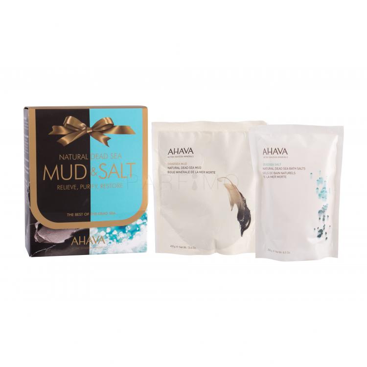 AHAVA Deadsea Mud Dermud Nourishing Body Cream Set cadou namol natural Dead Sea Mineral  400 g + sare de baie minerala Dead Sea 250 g