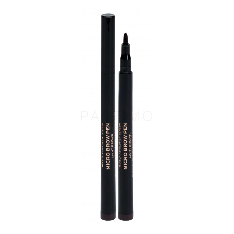 Makeup Revolution London Micro Brow Pen Creion pentru femei 1 ml Nuanţă Dark Brown