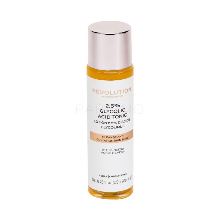 Revolution Skincare Glycolic Acid 2,5% Tonic Loțiuni și ape termale pentru femei 200 ml