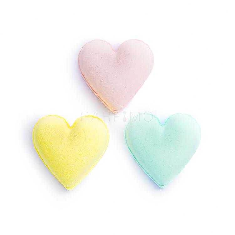 I Heart Revolution Heart Pastel Bath Fizzer Kit Set cadou bomba efervescenta de baie 40 g + bomba efervescenta de baie 40 g Passion Fruit + bomba efervescenta de baie  40 g Lemon