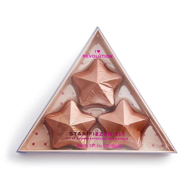 I Heart Revolution Star Bath Fizzer Kit Set cadou Bomba de baie în formă de stea 3 x 40 g