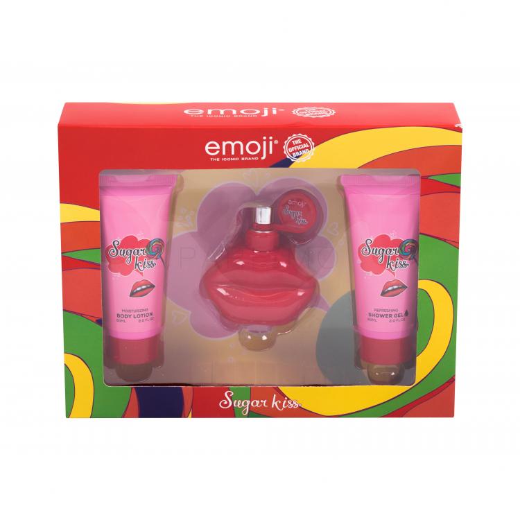 Emoji Sugar Kiss Set cadou apa de parfum 50 ml + gel de dus 60 ml + lotiune de corp 60 ml