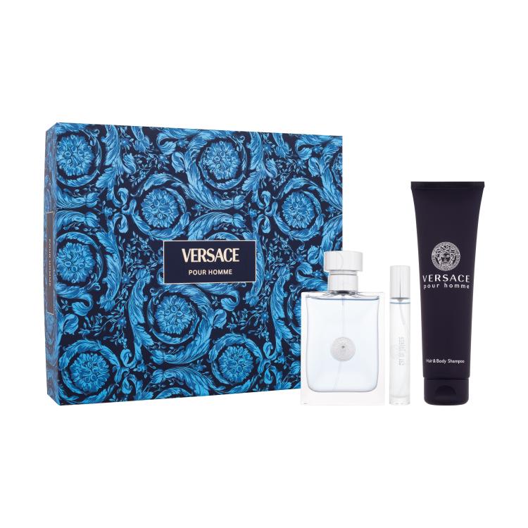 Versace Pour Homme Set cadou apa de toaleta 100 ml + apa de toaleta 10 ml + gel de dus 150 ml