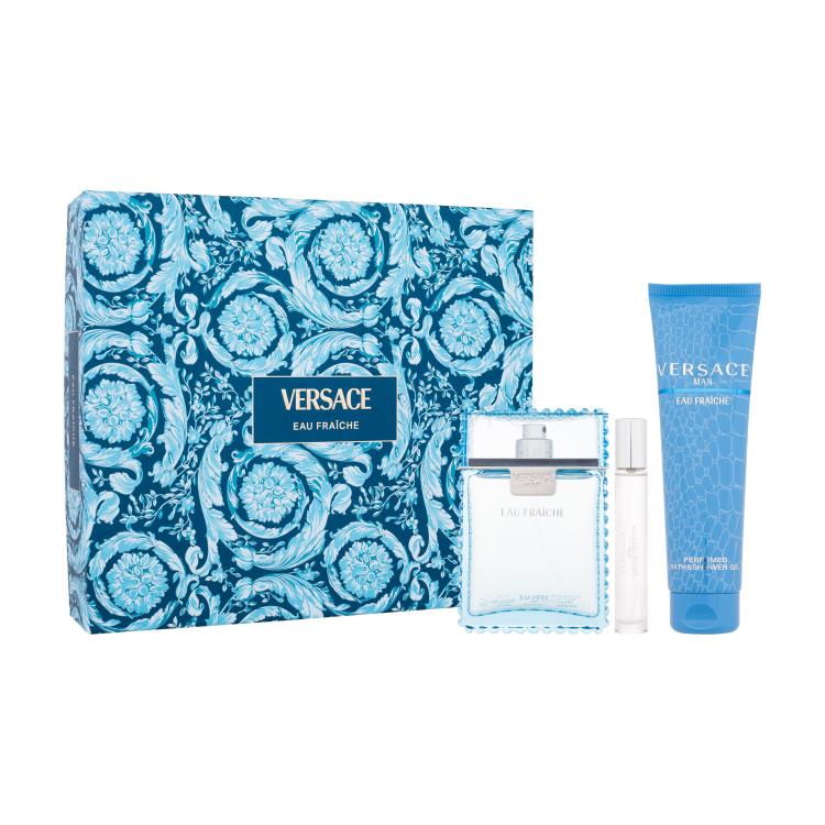 Versace Man Eau Fraiche Set cadou apa de toaleta 100 ml + apa de toaleta 10 ml + gel de dus 150 ml