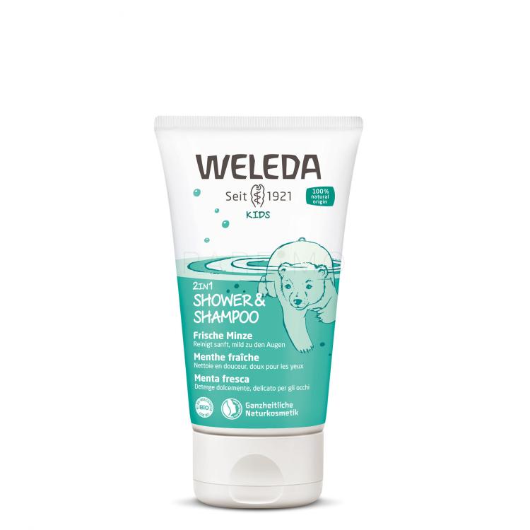 Weleda Kids Mighty Mint 2in1 Cremă de duș pentru copii 150 ml