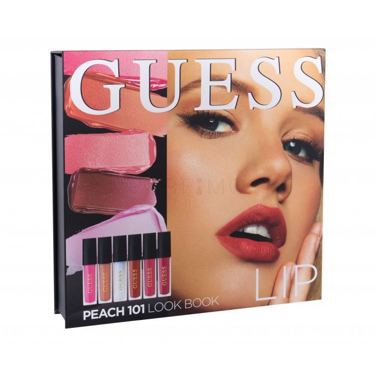 GUESS Look Book Lip Set cadou ruj de buze 3 x 4 ml + luciu de buze 3 x 4 ml + oglindă