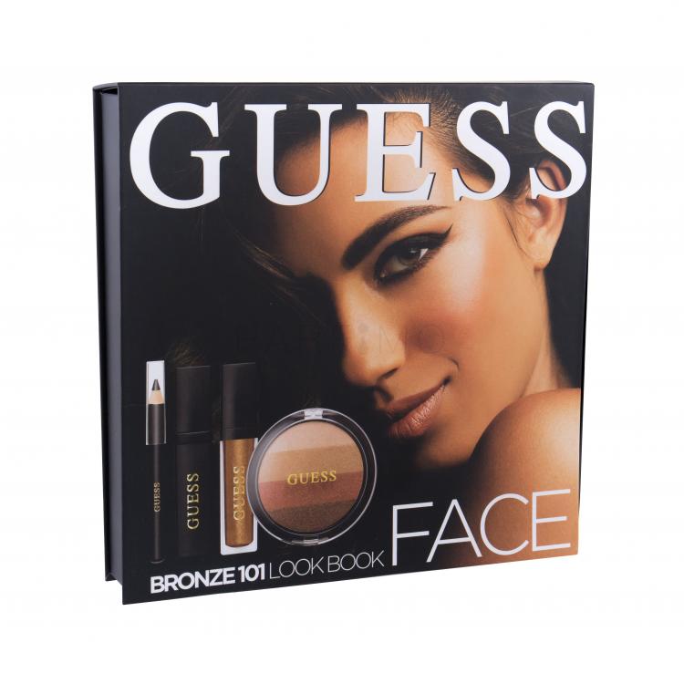 GUESS Look Book Face Set cadou fard de obraz 14 g + luciu de buze mat 4 ml + mascara negru 4 ml + creion pentru ochi negru 0,5 g + oglindă