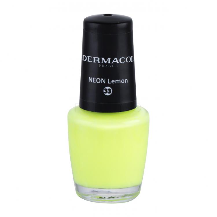 Dermacol Neon Lac de unghii pentru femei 5 ml Nuanţă 33 Neon Lemon