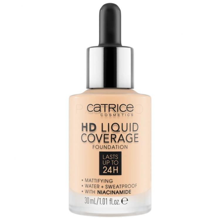 Catrice HD Liquid Coverage 24H Fond de ten pentru femei 30 ml Nuanţă 002 Porcelain Beige