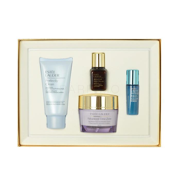 Estée Lauder Advanced Time Zone SPF 15 Set cadou Crema Adv. Time Zone Creme SPF15 50 ml+ spuma de curatare Foam Cleanser &amp; Mask 50 ml + tratament Adv. Night Rep. Synchro Rec. Complex II 15 ml+ ser New Dimension Expert Serum 7 ml