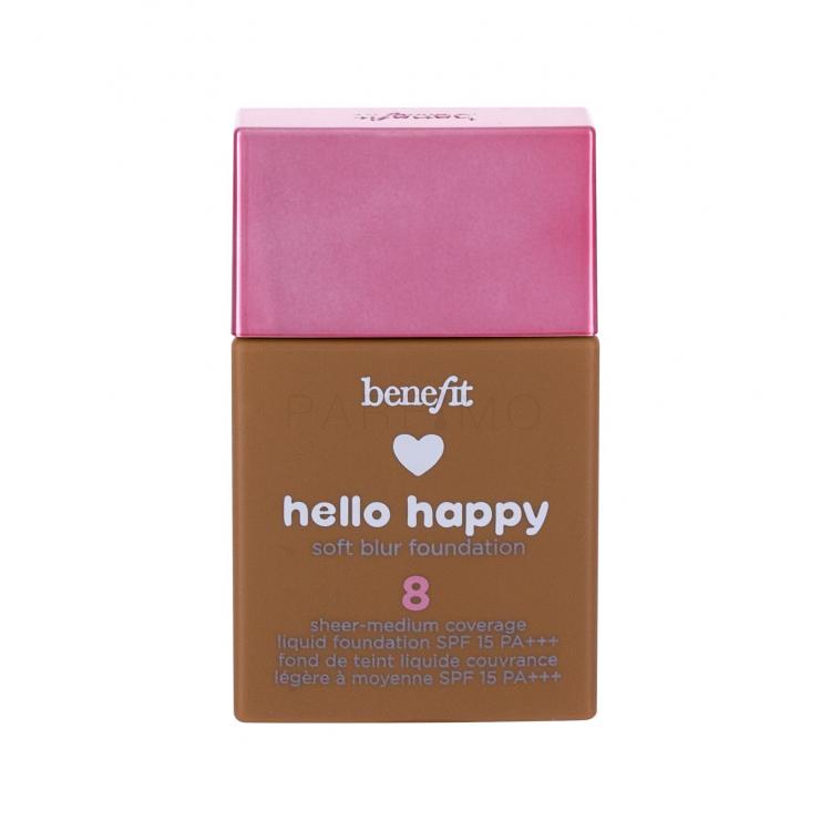 Benefit Hello Happy SPF15 Fond de ten pentru femei 30 ml Nuanţă 08 Tan warm