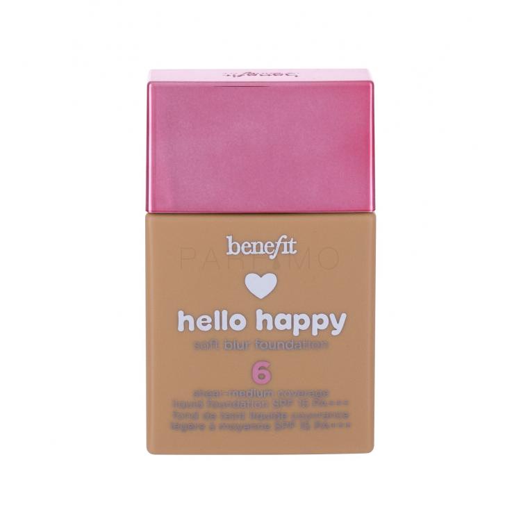 Benefit Hello Happy SPF15 Fond de ten pentru femei 30 ml Nuanţă 06 Medium warm