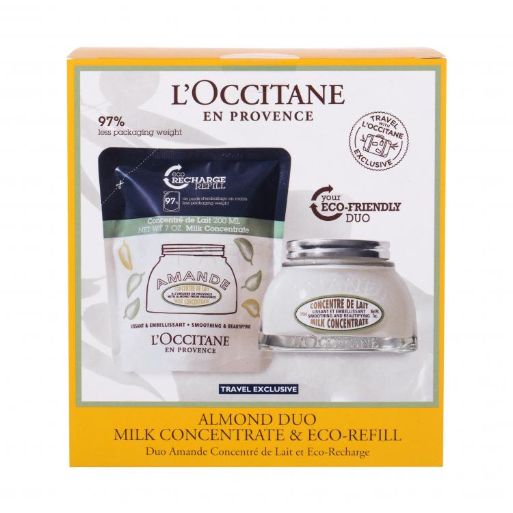 L&#039;Occitane Almond (Amande) Milk Concentrate Set cadou crema de corp 200 ml + lotiune de corp 200 ml