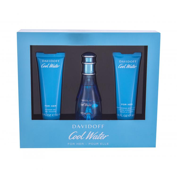 Davidoff Cool Water Woman Set cadou Edt 50ml + lotiune de corp 50ml + gel de dus 50ml