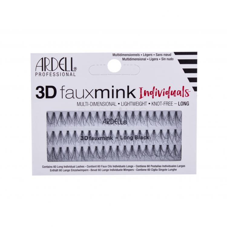 Ardell 3D Faux Mink Individuals Long Gene false pentru femei 60 buc Nuanţă Black