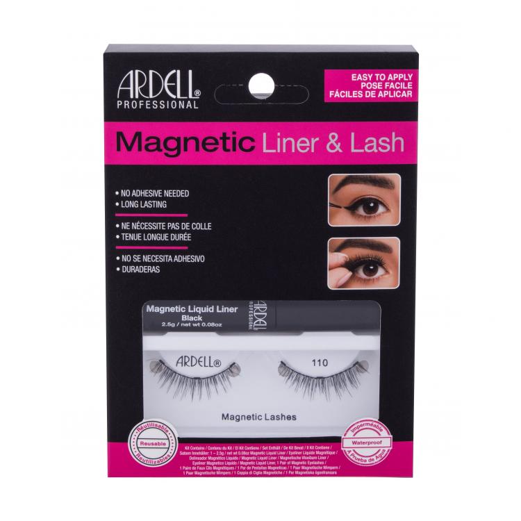 Ardell Magnetic Liner &amp; Lash 110 Set cadou gene magnetice 110 1 pereche + gel magnetic lichid Magnetic Liquid Liner 2,5 g Negru