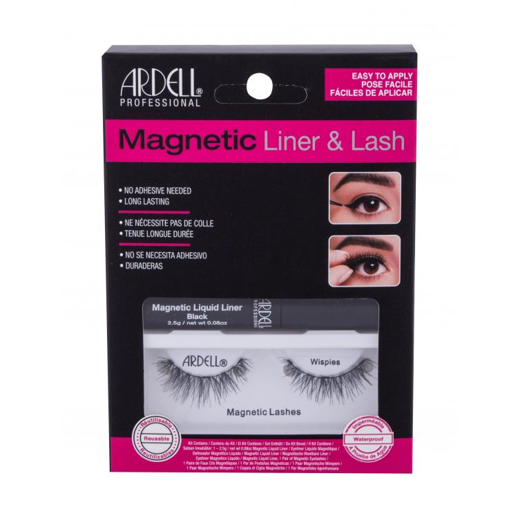 Ardell Magnetic Liner &amp; Lash Wispies Gene false pentru femei Nuanţă Black Set