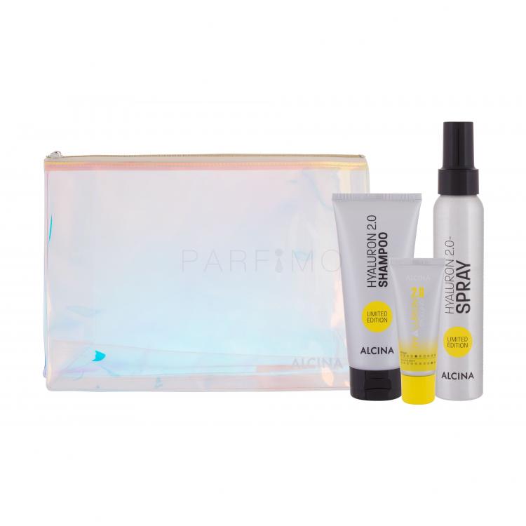 ALCINA Hyaluron 2.0 Set cadou Șampon Hyaluron 2.0 100 ml + balsam Hyaluron 2.0 20 ml + spray de păr Hyaluron 2.0 100 ml + geantă cosmetică