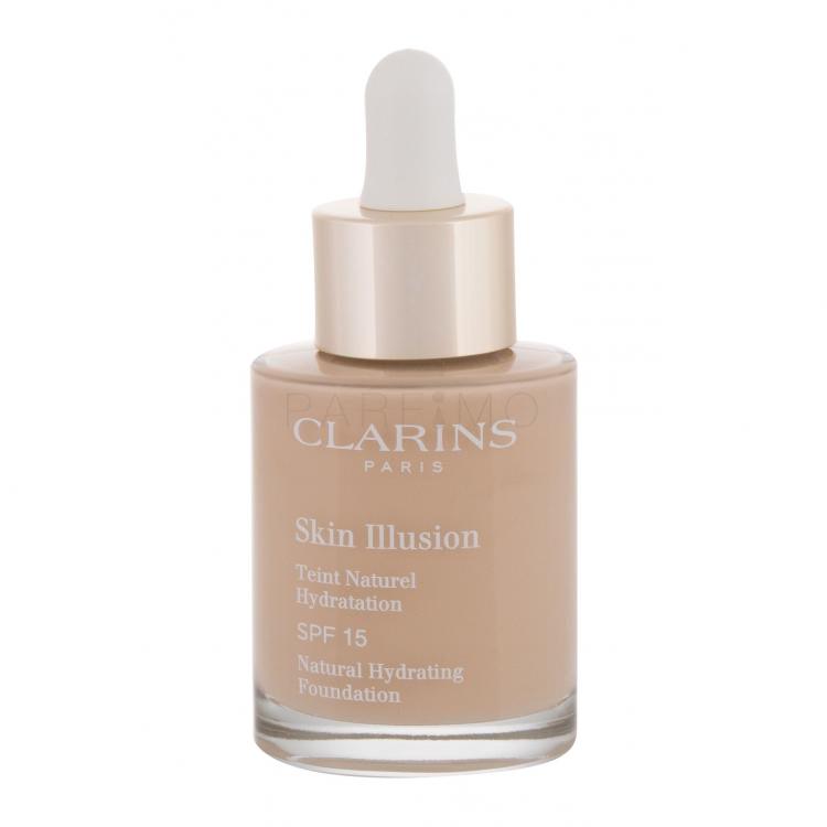 Clarins Skin Illusion Natural Hydrating SPF15 Fond de ten pentru femei 30 ml Nuanţă 105 Nude