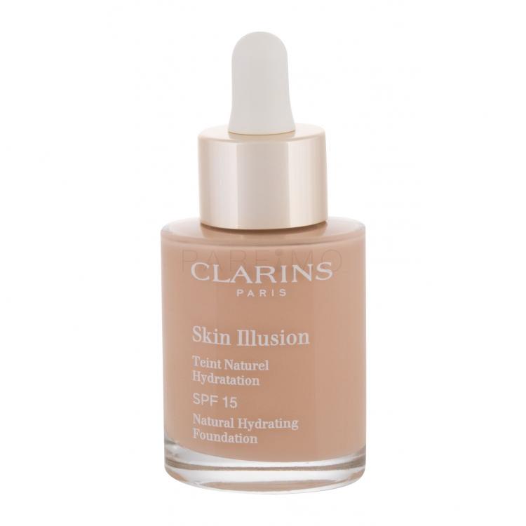 Clarins Skin Illusion Natural Hydrating SPF15 Fond de ten pentru femei 30 ml Nuanţă 107 Beige