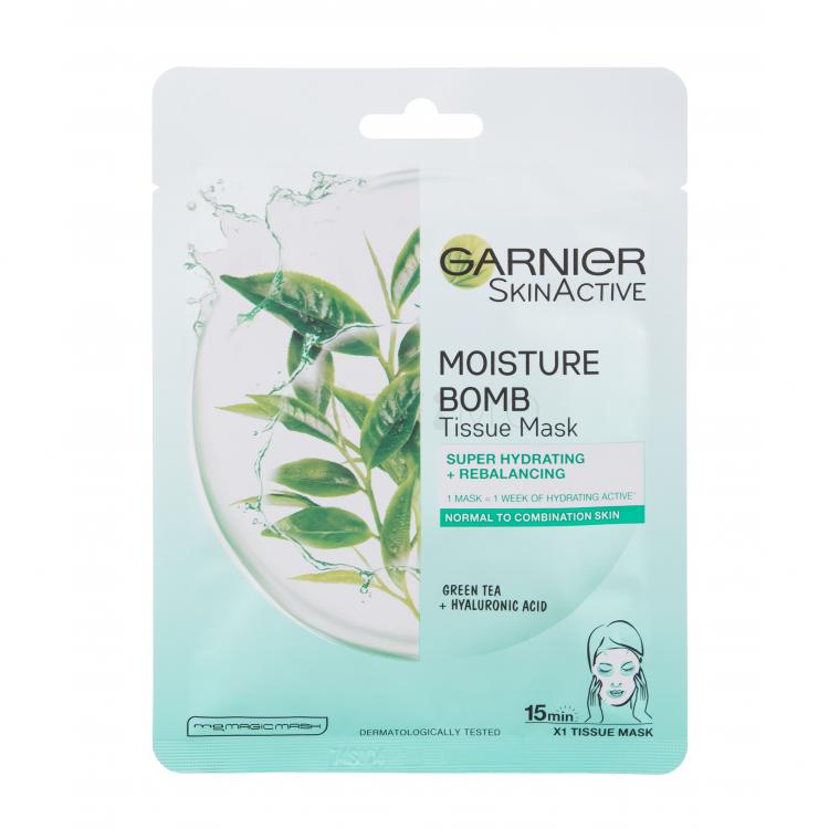 Garnier SkinActive Moisture Bomb Green Tea Mască de față pentru femei 1 buc