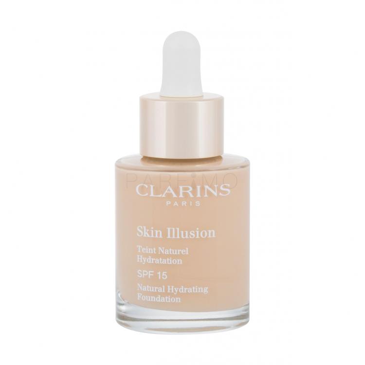 Clarins Skin Illusion Natural Hydrating SPF15 Fond de ten pentru femei 30 ml Nuanţă 101 Linen