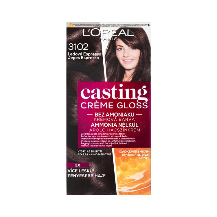 L&#039;Oréal Paris Casting Creme Gloss Vopsea de păr pentru femei 48 ml Nuanţă 3102 Iced Espresso