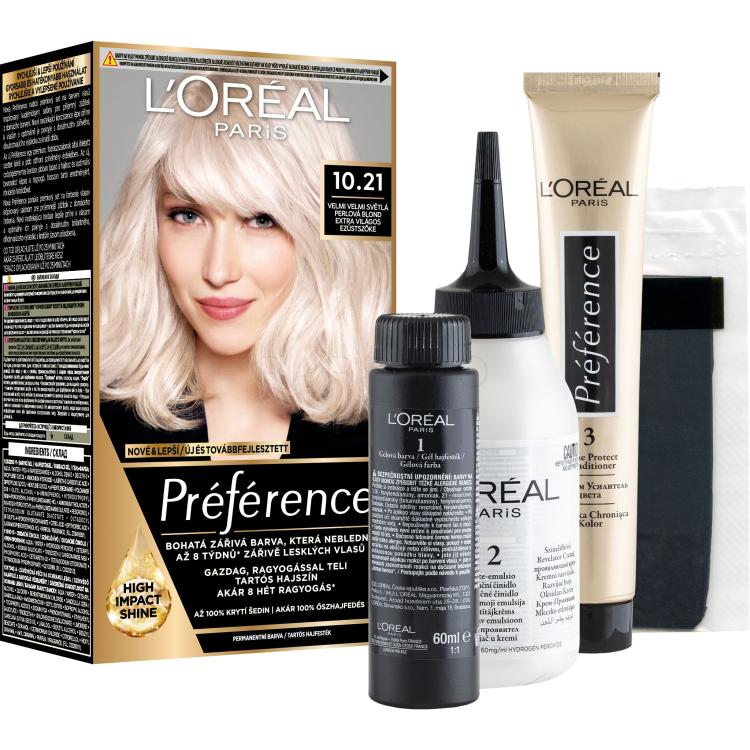 L&#039;Oréal Paris Préférence Vopsea de păr pentru femei 60 ml Nuanţă 10.21