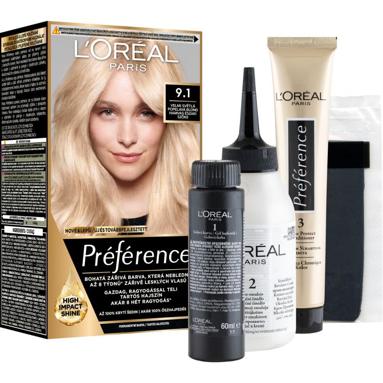 L&#039;Oréal Paris Préférence Vopsea de păr pentru femei 60 ml Nuanţă 9.1