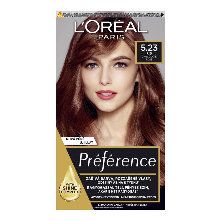 L&#039;Oréal Paris Préférence Vopsea de păr pentru femei 60 ml Nuanţă 5.23