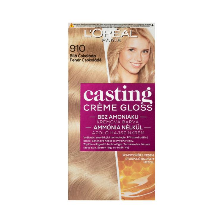 L&#039;Oréal Paris Casting Creme Gloss Vopsea de păr pentru femei 48 ml Nuanţă 910 White Chocolate