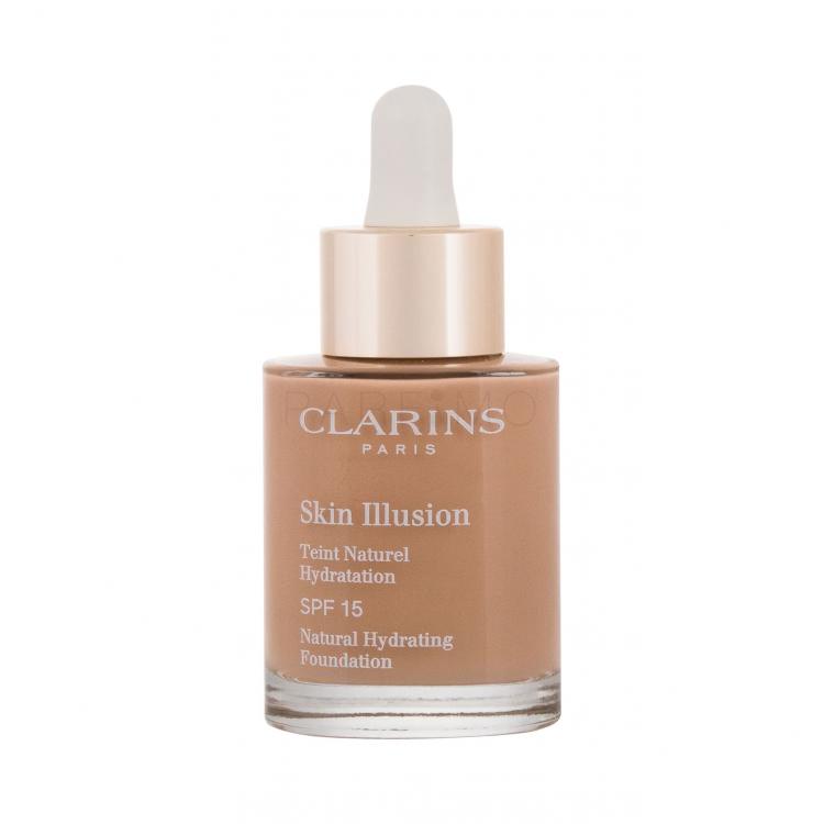 Clarins Skin Illusion Natural Hydrating SPF15 Fond de ten pentru femei 30 ml Nuanţă 112 Amber