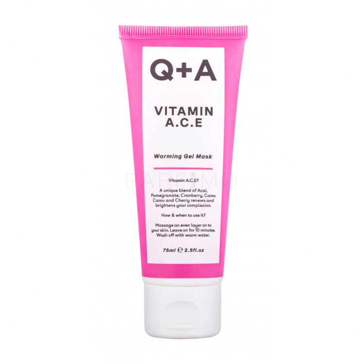 Q+A Vitamin A.C.E Warming Gel Mask Mască de față pentru femei 75 ml