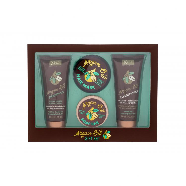 Xpel Argan Oil Gift Set Set cadou șampon Argan Oil 100 ml + balsam Argan Oil 100 ml + săpun solid Argan Oil 50 g + mască de păr Argan Oil 50 g