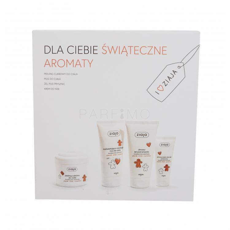 Ziaja Gingerbread Gift Set Set cadou exfoliant de corp Gingerbread 200 ml + spumă de corp Gingerbread 160 ml + cremă de mâini Gingerbread 50 ml + gel de duș Gingerbread 160 ml