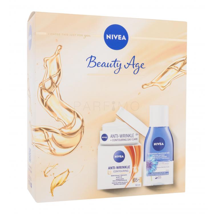 Nivea Beauty Age Set cadou Cremă de zi Anti-Wrinkle + Contouring SPF30 50 ml + demachiant de ochi Cornflower 125 ml