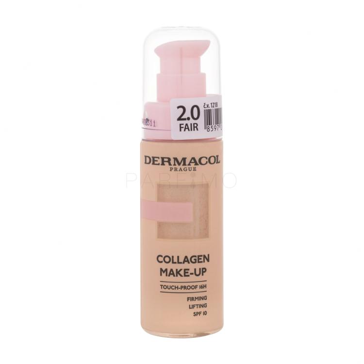 Dermacol Collagen Make-up SPF10 Fond de ten pentru femei 20 ml Nuanţă Fair 2.0